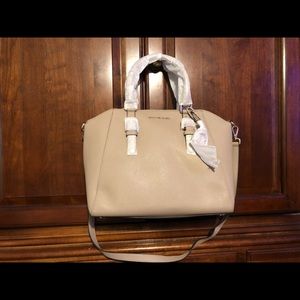 Ciara Large Satchel Saffiano Leather in Truffle